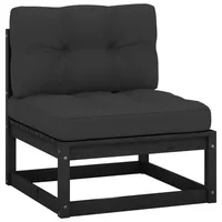 VidaXL Garten-Mittelsofa mit Kissen schwarz