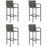 VidaXL Barhocker 4 Stk. Grau Poly Rattan
