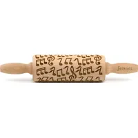 Folkroll Teigrolle Musik, junior, 23 cm, Nudelholz, Prägerolle, Muster,