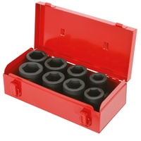 KS Tools 1" Sechskant-Kraft-Stecknuss-Satz, kurz, 8-teilig