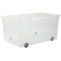 Rotho Clear Aufbewahrungsbox 63l mit Rollen Kunststoff (PP) Transparent