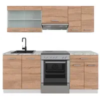 Vicco Küchenzeile R-Line 200 cm Braun