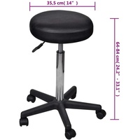 VidaXL Bürohocker 2 Stk. Schwarz 35,5x84 cm Kunstleder
