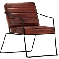 VidaXL Sessel Dunkelbraun Leder 58,3 x 75,1 x 0