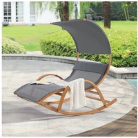 [en.casa] Schaukelliege Kasos 181x135x190cm Dunkelgrau