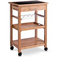 Zeller Küchenrollwagen Bambus mit Glas-Top 58 cm x 40