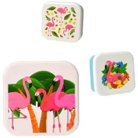 Puckator Tropical Flamingo Brotdosen 3-er Set