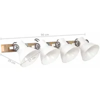 VidaXL Wandlampe Industriestil Weiß 90x25 cm E27