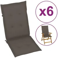 VidaXL Gartenstuhlauflagen 6 Stk. Taupe 120x50x3cm Stoff
