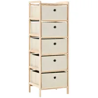 VidaXL Aufbewahrungsregale mit 5 Stoffkörben 2 Stk. Beige