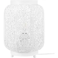 Beliani Tischlampe Weiß 27 cm Laternenform SOMES