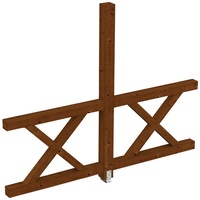 SKANHOLZ Andreaskreuz Seitenwand 255 x 210 cm nussbaum