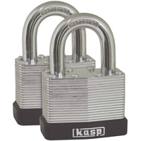 Kasp K13040D2 Vorhängeschloss 40mm gleichschließend Silber Schlüsselschloss