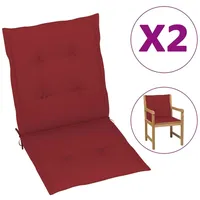 VidaXL Gartenstuhlauflagen 2 Stk. Weinrot 100x50x4 cm