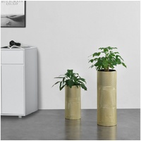 [en.casa] - Blumenständer Lüttich 2er Set Schwarz/Goldfarben
