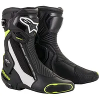 Alpinestars SMX Plus v2 Motorradstiefel schwarz-weiss-gelb, Größe 44