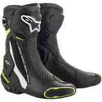 Alpinestars SMX Plus v2 Motorradstiefel, schwarz-weiss-gelb, Größe 47