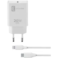 Cellular Line Cellularline USB-C Charger Kit 20W weiß (ACHIPHKITC2LMFI20W)