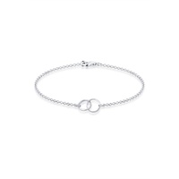 Elli Ringe Geo Kreise Minimal 925 Sterling Silber Armbänder