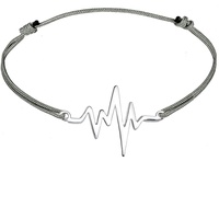 Elli Herzschlag Textil Trend Geo 925 Sterling Silber Armbänder