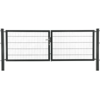 Floraworld Doppeltor Premium Doppelstabmattenfüllung Anthrazit 160 x 300 cm