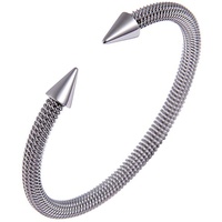 FIRETTI Armspange »Schmuck Geschenk Armschmuck Armband Meschkette Kegel«, silberfarben