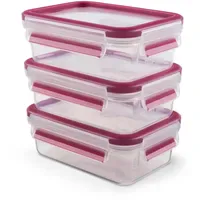 Emsa Frischhaltedose rechteckig pink 0,55 l 3-teilig