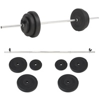VidaXL Langhantel-Set Langhantel 30 kg schwarz