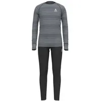 Odlo Active Warm Eco Set Kinder Schwarz/Grau Melange 152