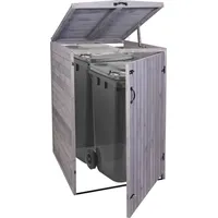 Mendler XL 1er-/2er-Mülltonnenverkleidung HWC-H74, Mülltonnenbox, erweiterbar 126x80x98cm Holz MVG