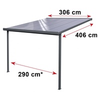 Gutta Terrassenüberdachung Basic 306x406cm anthrazit