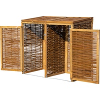 Dobar Mülltonnenbox Weide ungeschält 137 x 83 x 132cm