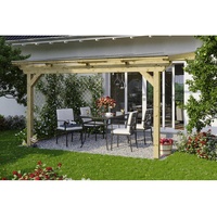 SKANHOLZ Terrassenüberdachung Ancona 434 x 350 cm beige