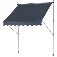 Outsunny Klemmmarkise mit Handkurbel 200 x 150 cm grau