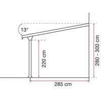 Gutta Terrassenüberdachung 306 x 306 cm anthrazit Typ A