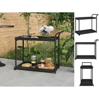 VidaXL Barwagen Schwarz 100x45x83 cm Poly Rattan