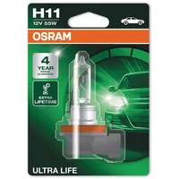 Osram ULTRA LIFE H11, Halogen-Scheinwerferlampe, 64211ULT-01B, 12V PKW, Einzelblister