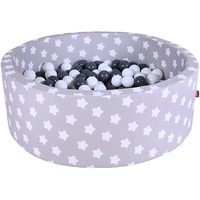 Knorrtoys Bällebad soft grey white stars inkl. 300 Bälle