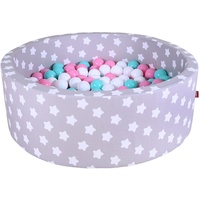 Knorrtoys Bällebad soft grey white stars inkl. 300 Bälle