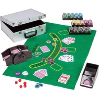 VidaXL Kombiniertes Poker/Blackjack Set mit 600 Laserchips Aluminium