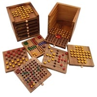 Rombol Tolle Spielesammlung, 6 Verschiedene Spiele aus Holz in