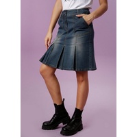 Aniston CASUAL ANISTON CASUAL, Jeansrock mit eingelegten Falten, blau