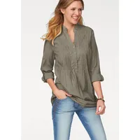 Aniston CASUAL Longbluse mit dekorativer Biesenverarbeitung Gr. 46, helloliv,