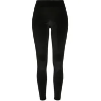URBAN CLASSICS Ladies High Waist Velvet Leggings - schwarz