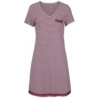 H.I.S. H.I.S Damen Nachthemd bordeaux-gestreift Gr.40/42
