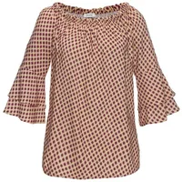 LASCANA Carmenbluse Damen sand-dunkelrot-bedruckt Gr.38