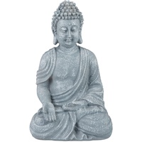 Relaxdays Buddha Figur sitzend, 30 cm, Gartenfigur, Dekofigur Wohnzimmer,