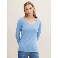 Tom Tailor Front Logo Coin Pullover Mit V-ausschnitt Sea