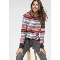 KangaROOS Rundhalspullover, im Jaquard-Feinstrick 36/38 (S) bunt Damen, Rundhalspullover