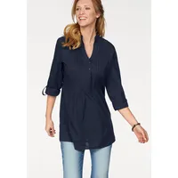 Aniston CASUAL Longbluse mit dekorativer Biesenverarbeitung Gr. 38, marine,